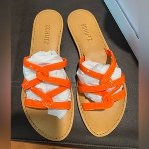NWT SCHUTZ ORANGE SANDALS SIZE 7.5